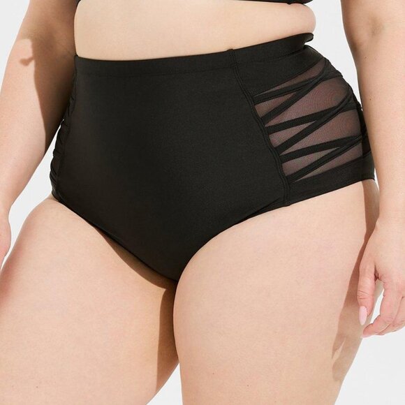 ❤NWT VINTAGE TORRID SWIM BOTTOM BRIEF - SIDE STRAPPY - TUMMY CONTROL - HIGH RISE - Picture 3 of 11